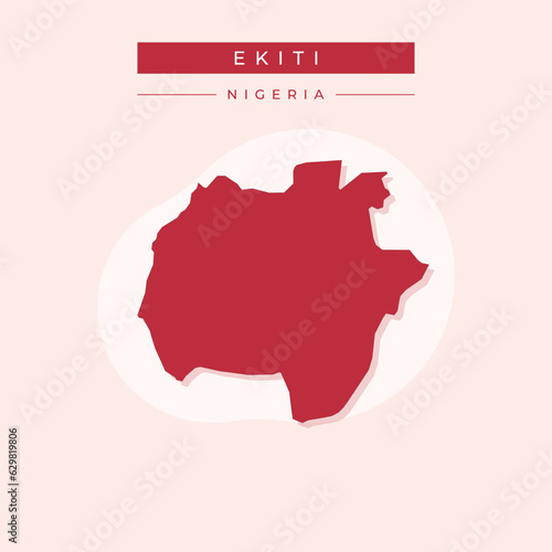 Vector illustration vector of Ekiti map Nigeria photo