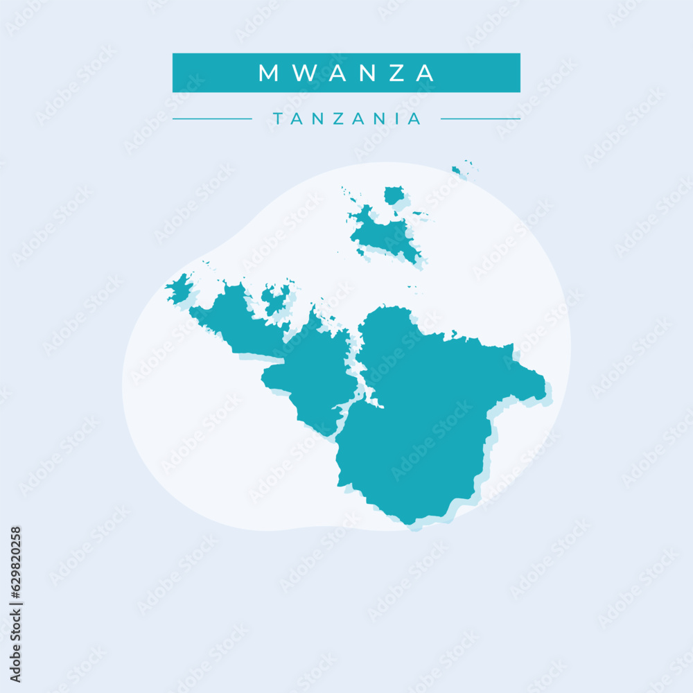 Fototapeta premium Vector illustration vector of Mwanza map Tanzania
