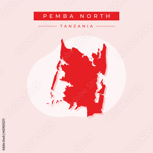 Vector illustration vector of Pemba North map Tanzania