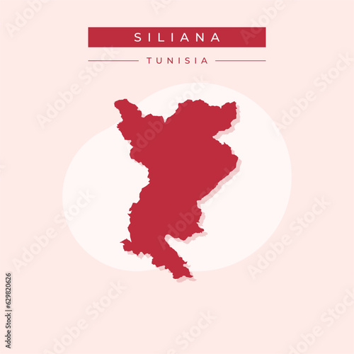 Vector illustration vector of Siliana map Tunisia photo