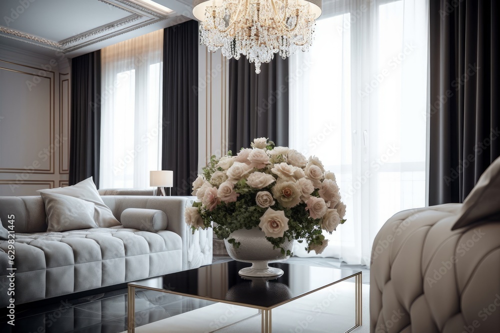 Generative AI illustration of glamour modern style interior design, Generative AI