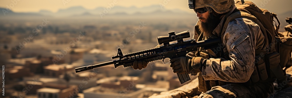 Rooftop snipers and city posters Battlefield war. Rooftop snipers and city posters Battlefield war.
