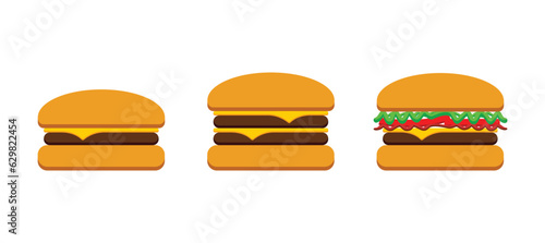 simple classic burgers set