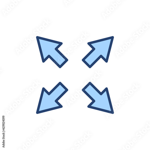 Free Download Fullscreen Icon vector. Expand to full screen sign and symbol. Arrows symbol - GFXLoad