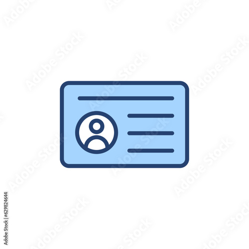 License icon vector. ID card icon. driver license, staff identification card