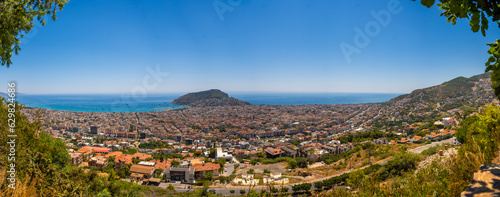 Panorama view of Alanya city from the hill in sunny day, Turkey © dtatiana