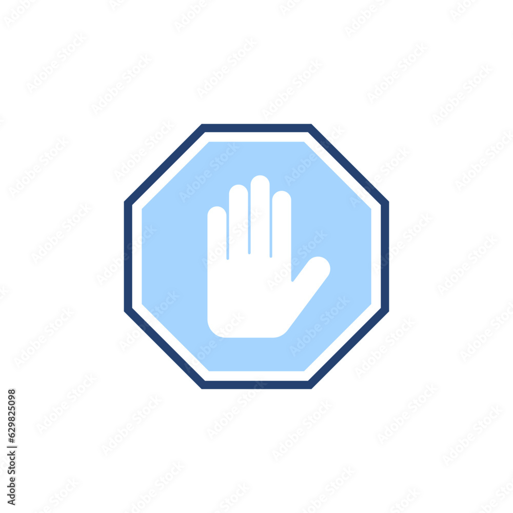 Stop icon vector. stop road sign. hand stop sign and symbol. Do not enter stop red sign with hand Stop icon vector. stop road sign. hand stop sign and symbol. Do not enter stop red sign with hand