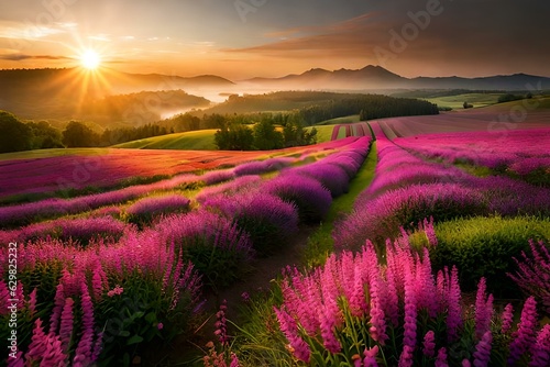 lavender field at sunrise