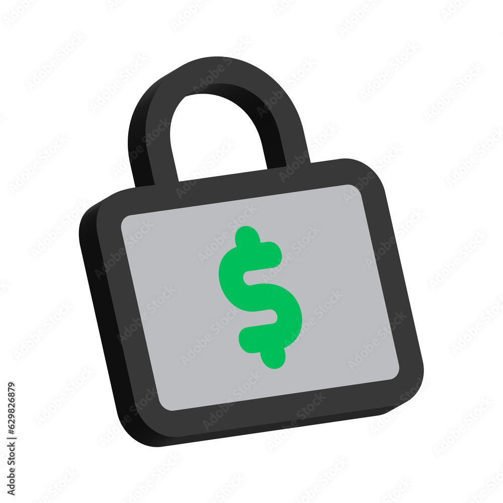 3D Image of Money Security Isolated on White Background
3D Image of Money Security Isolated on White Background