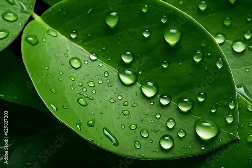 Macro green leaf  Fresh juicy background