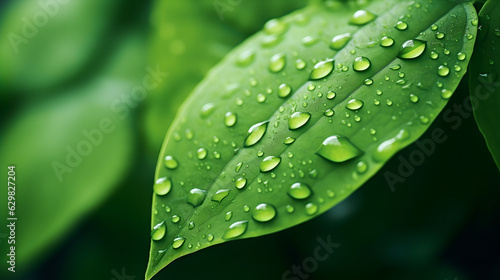 Macro green leaf  Fresh juicy background