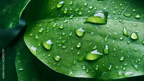 Macro green leaf  Fresh juicy background