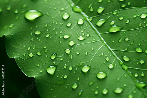 Macro green leaf  Fresh juicy background