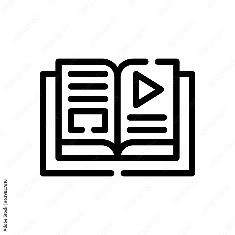 video tutorial line icon video tutorial line icon