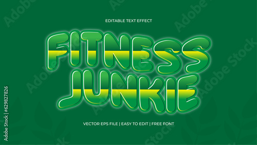 Fitness junkie green editable text effect