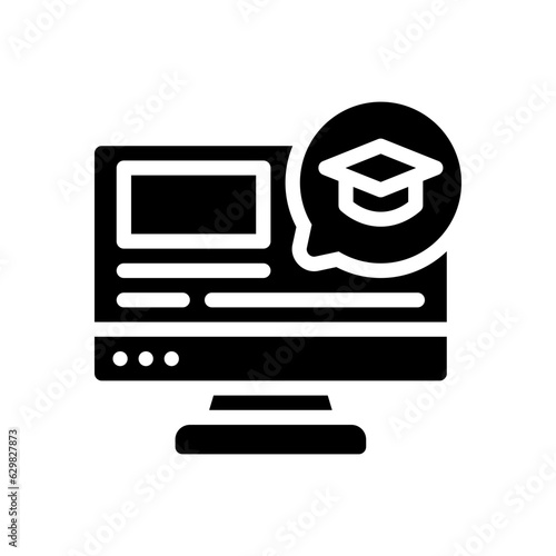 online learning glyph icon