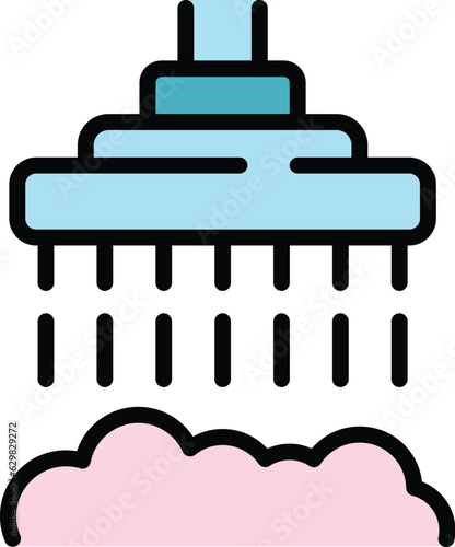 Dogs spa icon outline vector. Dog bath. Pet shower color flat