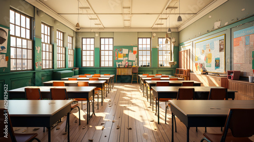 Education Concept: Empty Classroom Scene