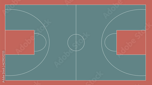 illustration of basketball field
