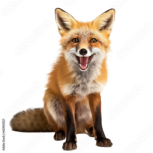 red fox vulpes isolated on white background