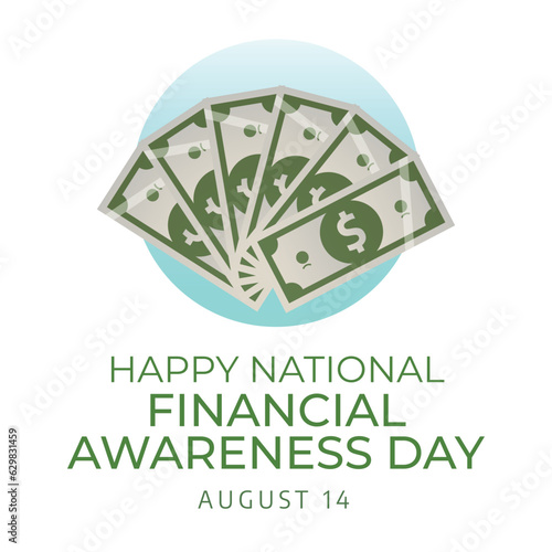 National financial awareness day design template good for celebration. Financial awareness day design illustration. Heart design illustration.