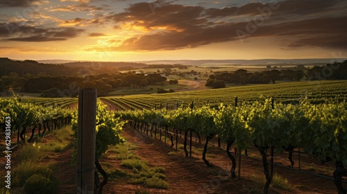 Rustic Vineyard at Dusk