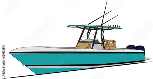 High quality fishing boat vector and illustration