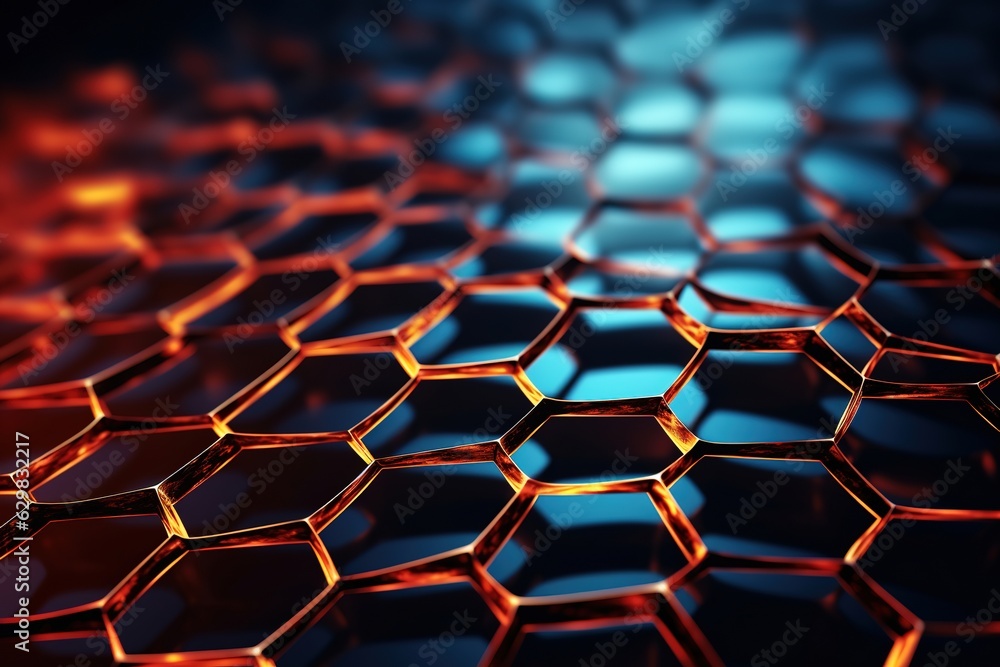 Honeycomb graphene patch. Modern background, nanotechnology Honeycomb graphene patch. Modern background, nanotechnology