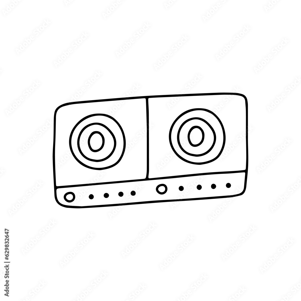 Hand drawn vector illustration table stove Hand drawn vector illustration table stove