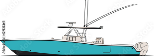 High quality fishing boat vector and illustration
