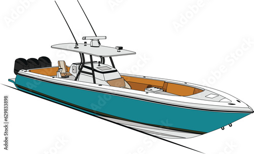 High quality fishing boat vector and illustration