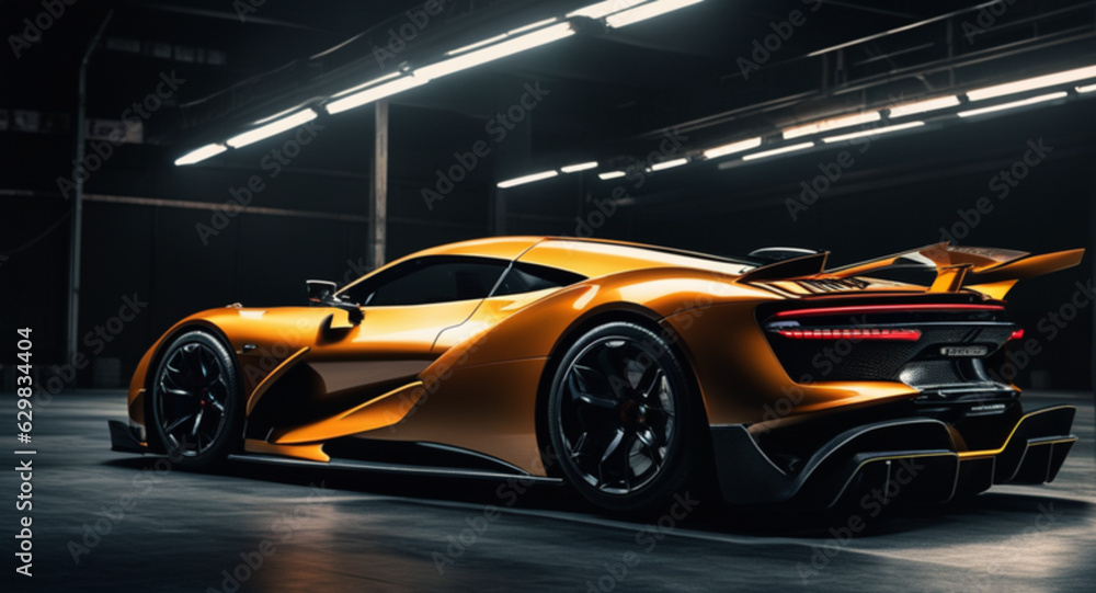 Obraz premium A photo of supercar on the street futuristic car with modern design