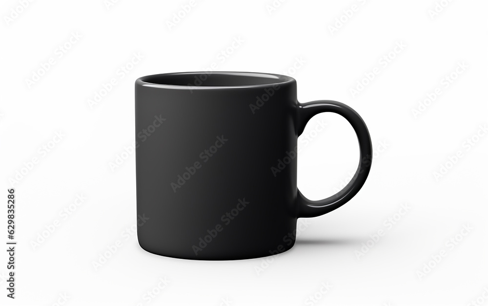 Black mug on white background