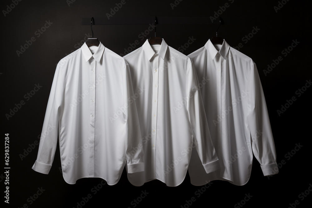Man white shirts on black background. Ai generative. Man white shirts on black background. Ai generative.