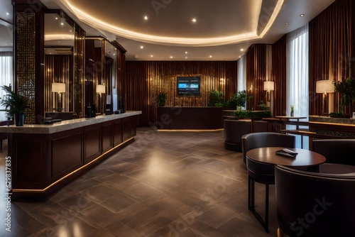 interior of a luxury hotel reception © Creative artist1