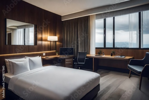 luxury modern hotel Interior design.The big modern Bedroom  © Creative artist1