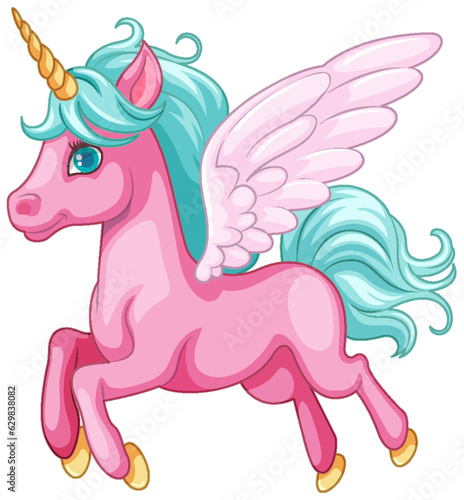 Cute Flying Unicorn Cartoon