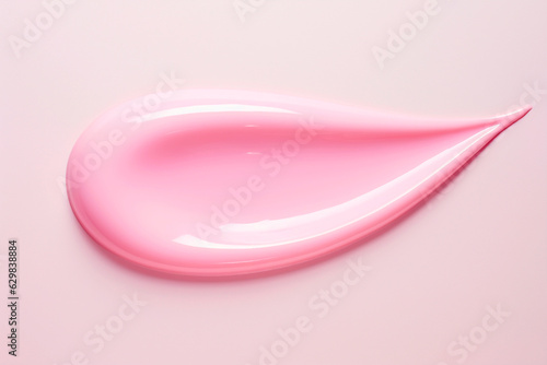 pink Textured trendy color viva magenta red cream gel cosmetic smudge on white background, lipstick or blush or eye shadow or nail polish smudge trendy color