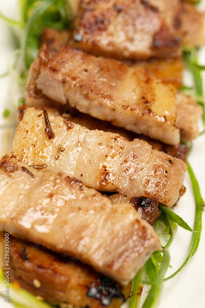 Grilled Pork Belly with Green Onions