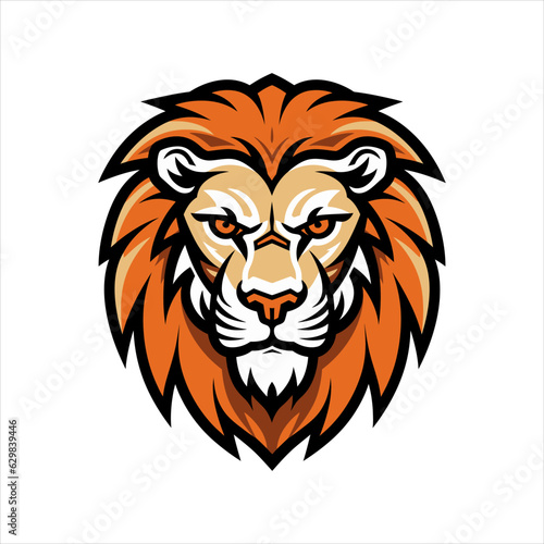 Lion head mascot logo template vector icon illustration design on white background