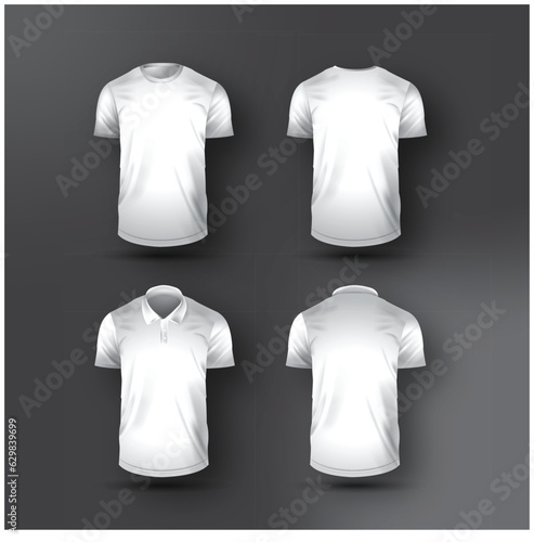 vector mockups white shirt and white polo shirt