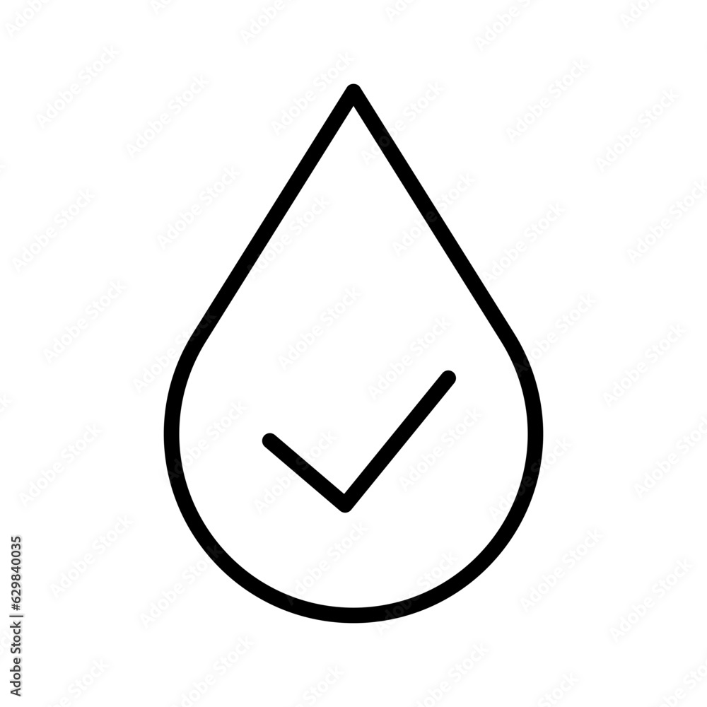 Black Single Clean Water Quality Line Icon Simple Natural Eco Outline Black single clean water quality line icon simple natural eco outline