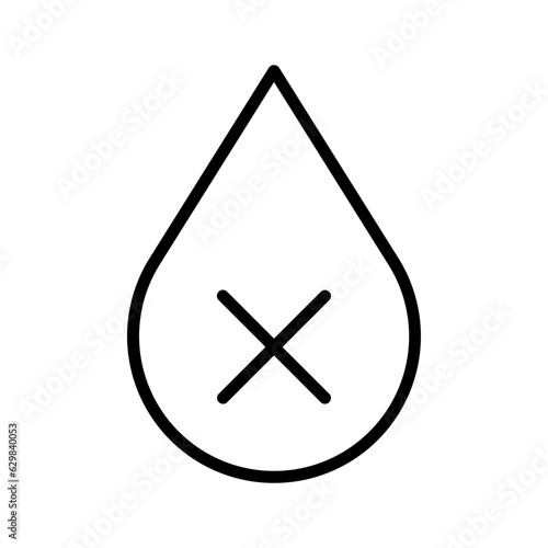 Black single do not drink water line icon, simple health outline flat design vector pictogram, infographic vector for app logo web website button ui ux interface elements isolated on white background