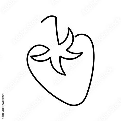 Strawberry icons. Single line art style strawberry. Abstract creative food illustration in minimalism design. Hand drawn vector illustration. Line art doodle illustration