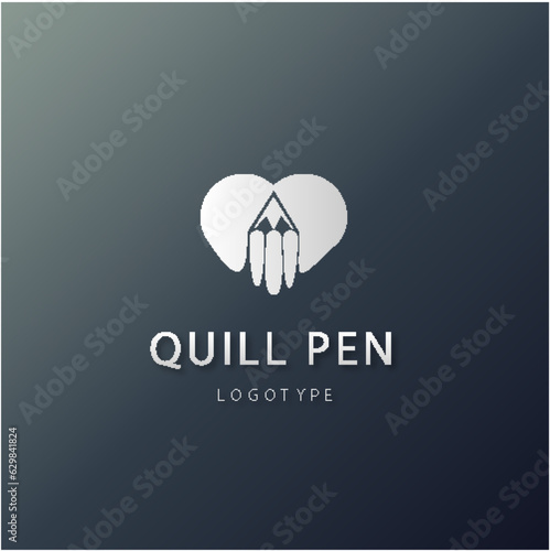 school logo, logo Love Heart Pulse. Vecteur de modèle 