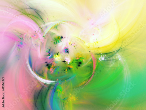 Wallpaper Mural purple and green abstract fractal background 3d rendering illustration Torontodigital.ca