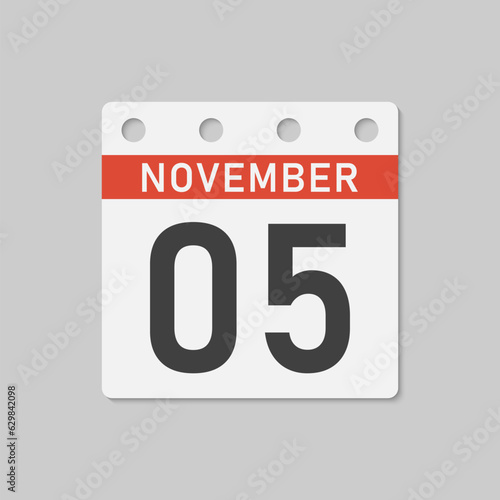 Icon page calendar day - 5 November