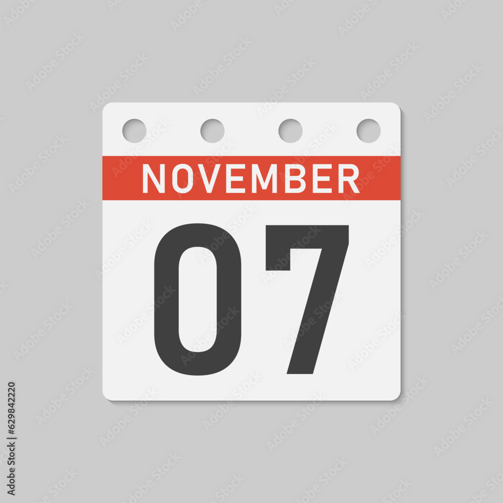 Icon page calendar day - 7 November Icon page calendar day - 7 November