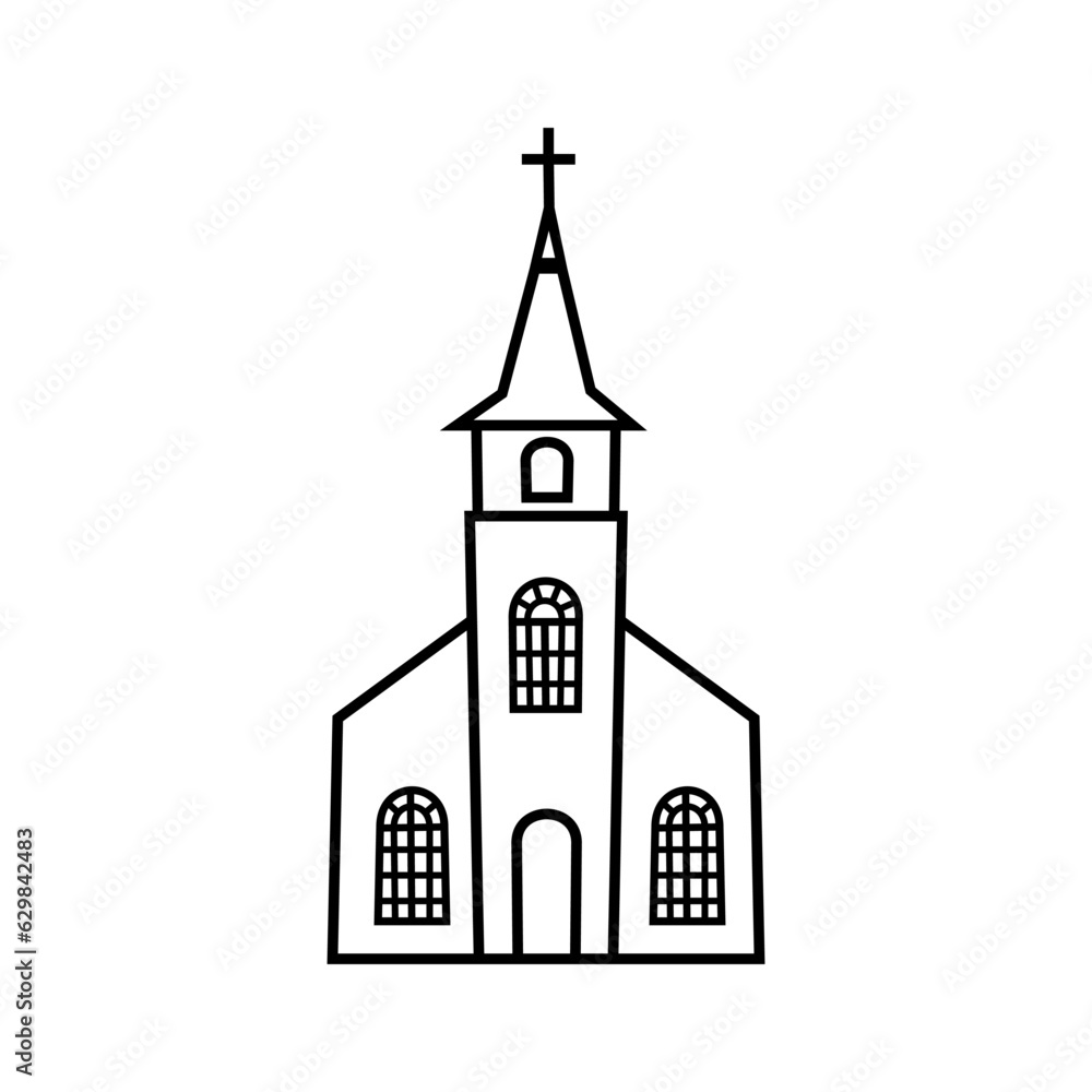 Church icon vector. Religion illustration sign. Temple symbol. Christianity logo.