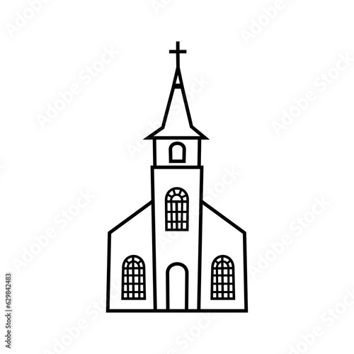 Church icon vector. Religion illustration sign. Temple symbol. Christianity logo.